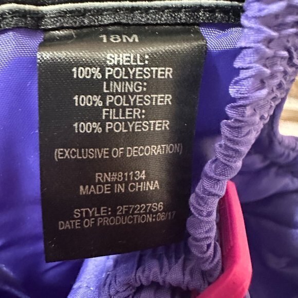 PACIFIC TRAIL Snow Pants 18 mth winter snow suit bib purple heart‎ detail - Picture 6 of 6